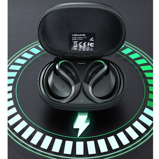 Casca USAMS Wireless Earbuds YT Series (YT07) - Sports TWS with Bluetooth 5.0 - Black YT07