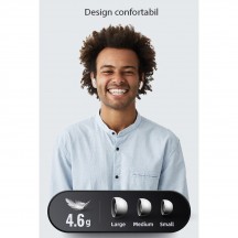 Casca USAMS Wireless Earbuds LY Series (BHULY06) - Active Noice Cancellation, TWS, Bluetooth 5.0 - White BHULY06