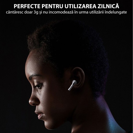 Casca USAMS Wireless Earbuds YY Series (BHUYY01) - TWS with Bluetooth 5.0 - White BHUYY01