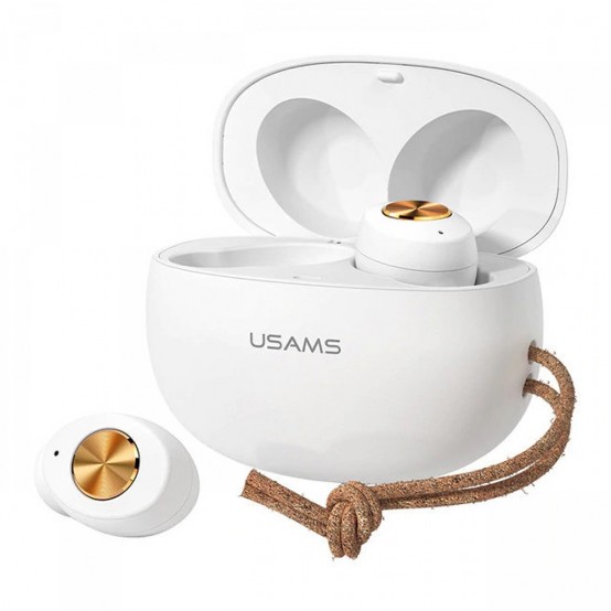 Casca USAMS Wireless Earbuds ES Series (BHUES01) - TWS with Bluetooth 5.0 - White BHUES01