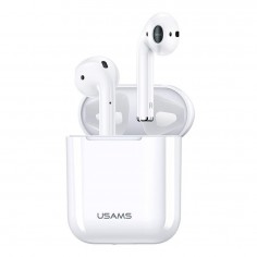 Casca USAMS Wireless Earbuds YA Series (BHUYA01) - TWS with Bluetooth 5.0 - White BHUYA01