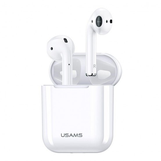 Casca USAMS Wireless Earbuds YA Series (BHUYA01) - TWS with Bluetooth 5.0 - White BHUYA01