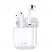 Casca USAMS Wireless Earbuds YA Series (BHUYA01) - TWS with Bluetooth 5.0 - White BHUYA01