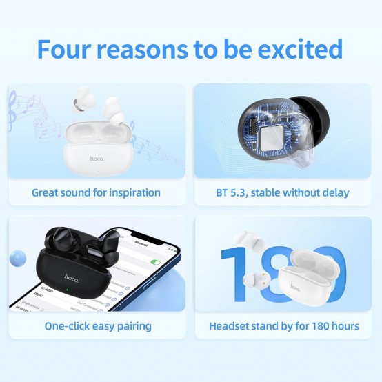 Casca Hoco Wireless Earbuds Amusement (EW17) - TWS with Bluetooth 5.3 - Black EW17