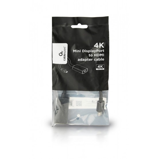 Adaptor Gembird 4K Mini DisplayPort to HDMI adapter cable, black A-mDPM-HDMIF4K-01