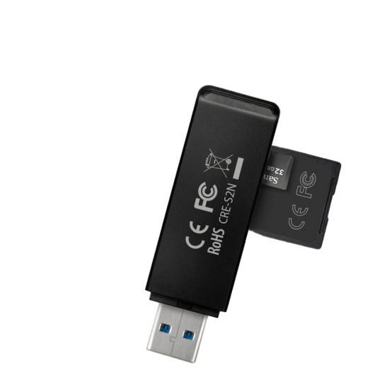 Card reader Axagon USB 3.2 tip-A SLIM la SD/microSD CRE-S2N