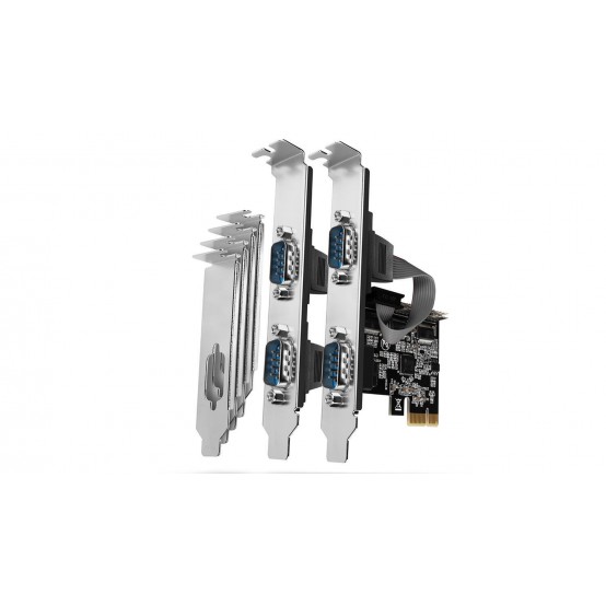 Adaptor Axagon PCI-Express( chip ASIX AX99100) la 4x Serial Port + LP PCEA-S4N