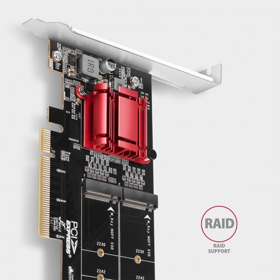 Adaptor Axagon PCIE 3.0 8X,  2X NVME M.2 PCEM2-ND
