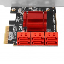 Adaptor Axagon PCI-Express(pci-e) adaptor la 6 x Sata III, LP PCES-SA6