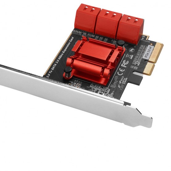 Adaptor Axagon PCI-Express(pci-e) adaptor la 6 x Sata III, LP PCES-SA6
