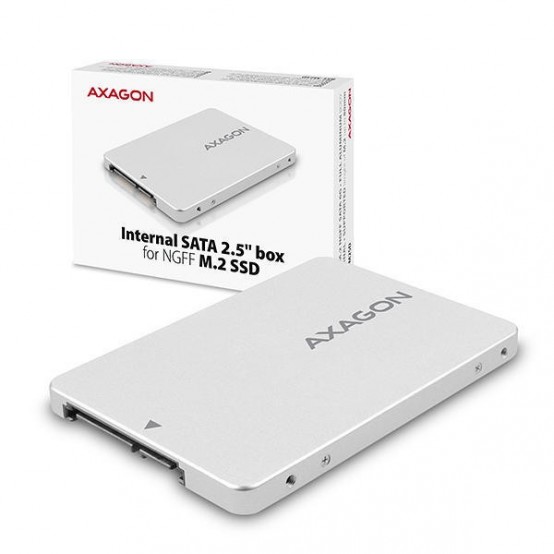 Adaptor Axagon M.2 SSD SATA, Suport SSD pana la 80 mm, Aluminiu RSS-M2SD