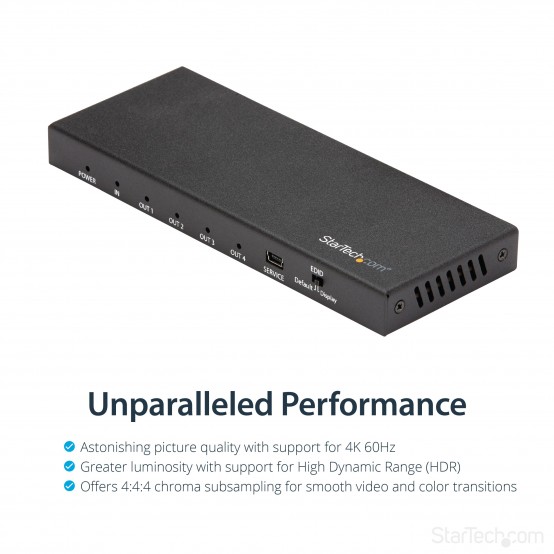 Multiplicator StarTech.com 4-Port HDMI Splitter - 4K 60Hz ST124HD202