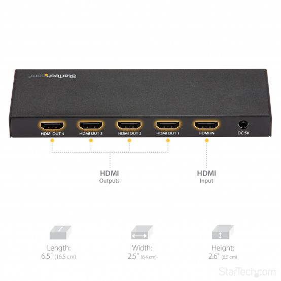 Multiplicator StarTech.com 4-Port HDMI Splitter - 4K 60Hz ST124HD202