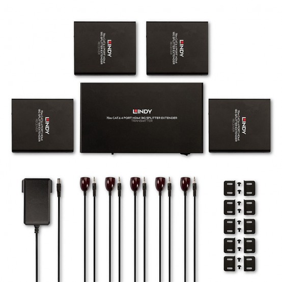 Multiplicator Lindy 70m 4 Port Cat.6 HDMI 4K60 Splitter Extender LY-38262