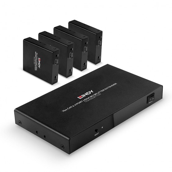 Multiplicator Lindy 70m 4 Port Cat.6 HDMI 4K60 Splitter Extender LY-38262