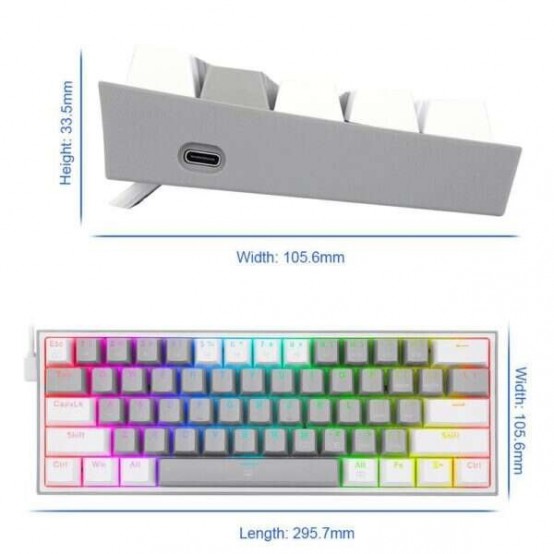 Tastatura Redragon Fizz K617-RGB-GW_RD