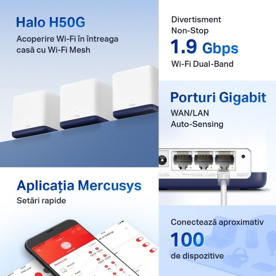 Router Mercusys  HALO H50G(3-PACK)
