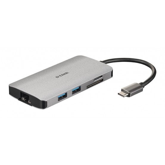 Docking Station D-Link 8-in-1 USB-C Hub with HDMI/Ethernet/Card Reader/Power Delivery DUB-M810
