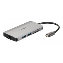 Docking Station D-Link 8-in-1 USB-C Hub with HDMI/Ethernet/Card Reader/Power Delivery DUB-M810