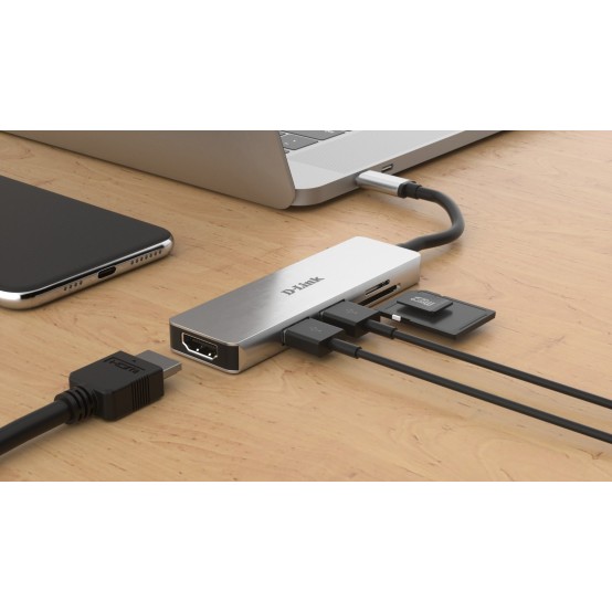 Docking Station D-Link 5-in-1 USB-C Hub with HDMI and SD/microSD Card Reader DUB-M530
