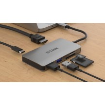 Docking Station D-Link 6-in-1 USB-C Hub with HDMI/Card Reader/Power Delivery DUB-M610