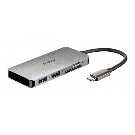 Docking Station D-Link 6-in-1 USB-C Hub with HDMI/Card Reader/Power Delivery DUB-M610