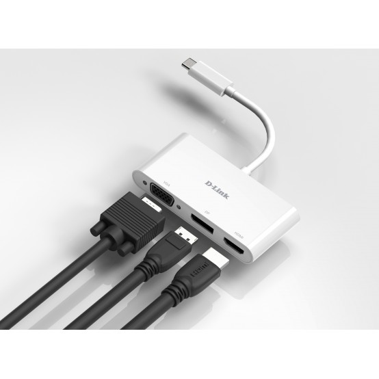Adaptor D-Link 3-in-1 USB-C to HDMI/VGA/DisplayPort Adapter DUB-V310
