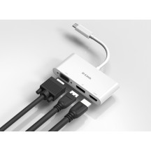Adaptor D-Link 3-in-1 USB-C to HDMI/VGA/DisplayPort Adapter DUB-V310