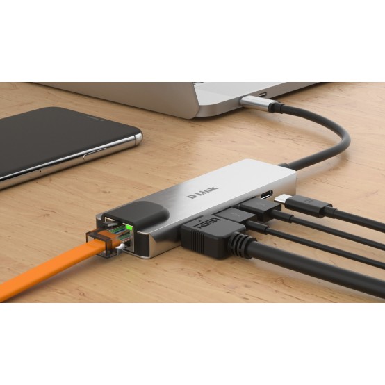 Docking Station D-Link 5-in-1 USB-C Hub with HDMI/Ethernet and Power Delivery DUB-M520