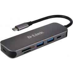 Docking Station D-Link 5-in-1 USB-C Hub with Card Reader DUB-2325