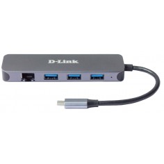 Docking Station D-Link 5-in-1 USB-C Hub with Gigabit Ethernet/Power Delivery DUB-2334