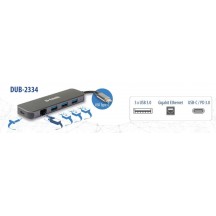 Docking Station D-Link 5-in-1 USB-C Hub with Gigabit Ethernet/Power Delivery DUB-2334
