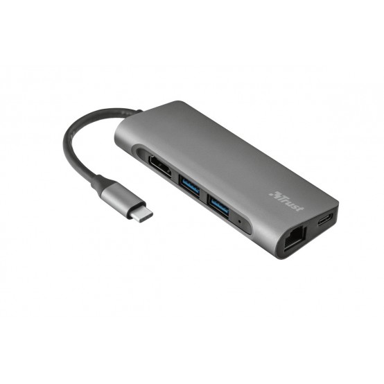 Docking Station Trust Dalyx Aluminium 7-in-1 USB-C Multi-port Adapter TR-23331