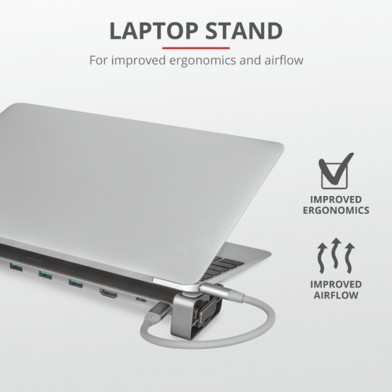 Docking Station Trust Dalyx Aluminium 10-in-1 USB-C Multi-port Dock TR-23417