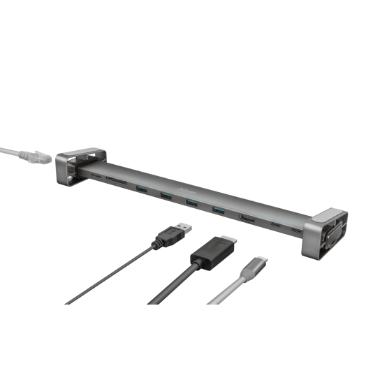 Docking Station Trust Dalyx Aluminium 10-in-1 USB-C Multi-port Dock TR-23417