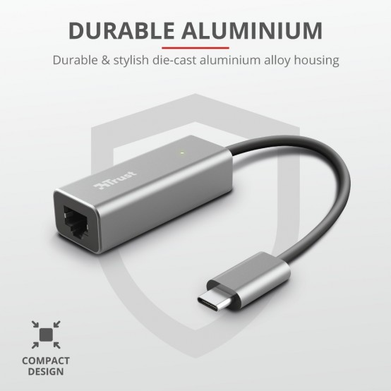 Placa de retea Trust Dalyx USB-C to Ethernet Adapter TR-23771