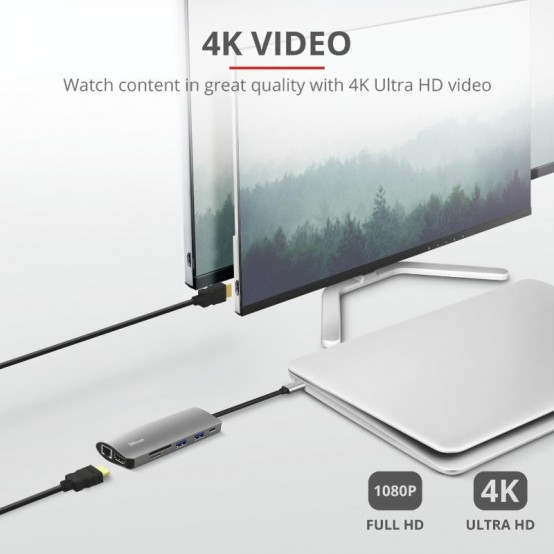Docking Station Trust Dalyx 7-in-1 USB-C Multiport Adapter TR-23775