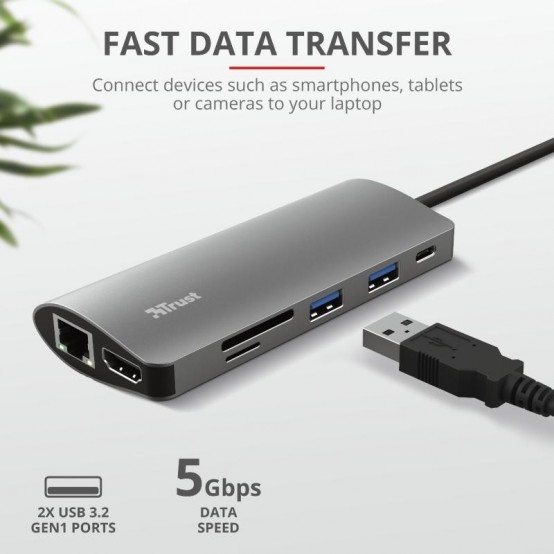 Docking Station Trust Dalyx 7-in-1 USB-C Multiport Adapter TR-23775
