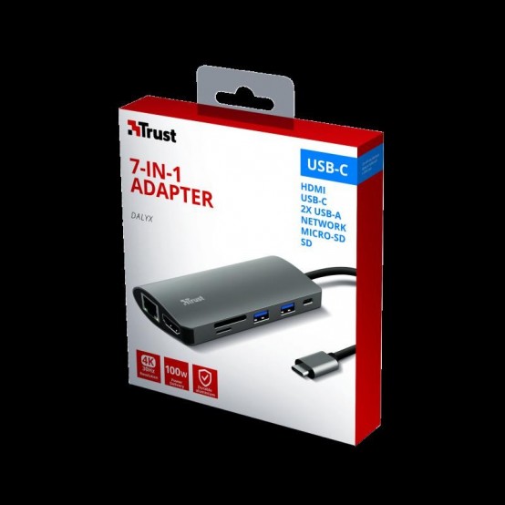 Docking Station Trust Dalyx 7-in-1 USB-C Multiport Adapter TR-23775
