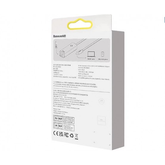 Placa de retea Baseus Lite, USB Type-C to RJ-45 Gigabit LAN WKQX000301