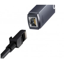 Placa de retea Baseus Lite, USB Type-C to RJ-45 10/100 Mbps Adapter, metalic WKQX000213