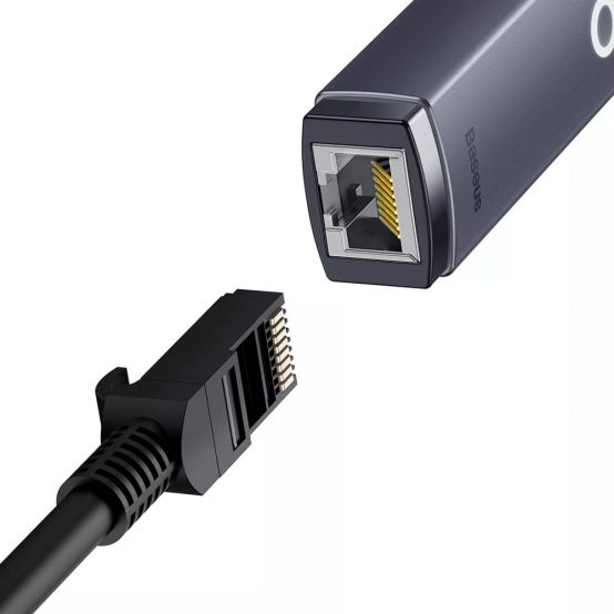 Placa de retea Baseus Lite, USB 2.0 to RJ-45 10/100 Mbps Adapter, metalic WKQX000013