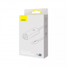 Placa de retea Baseus Lite, USB 2.0 to RJ-45 10/100 Mbps Adapter, metalic WKQX000013