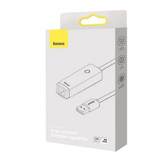 Placa de retea Baseus Lite, USB 2.0 to RJ-45 10/100 Mbps Adapter WKQX000002