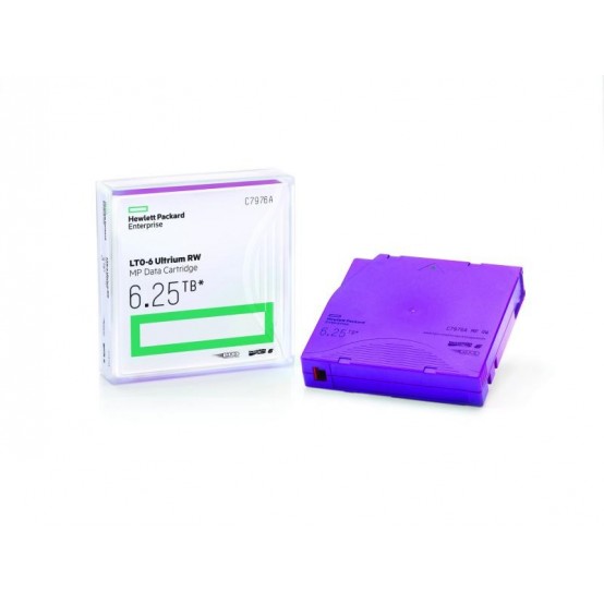 Tape Media HP LTO-6 Ultrium 6.25TB RW Non Custom Labeled 20 Data Cartridges with Cases C7976AN