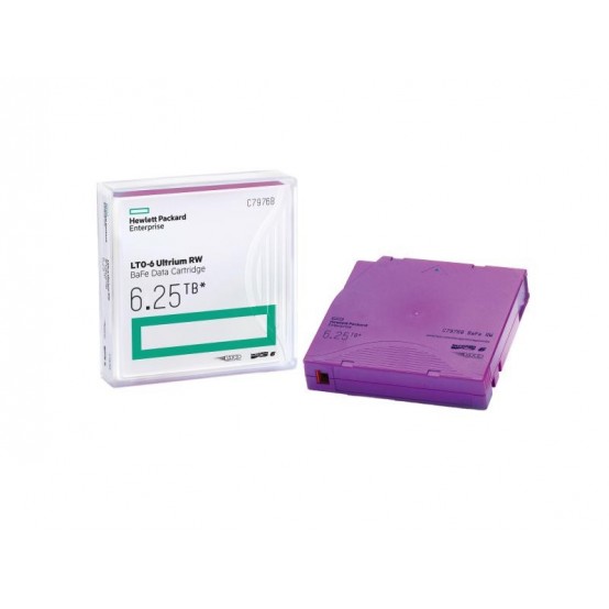 Tape Media HP LTO-6 Ultrium 6.25TB BaFe RW Data Cartridge C7976B