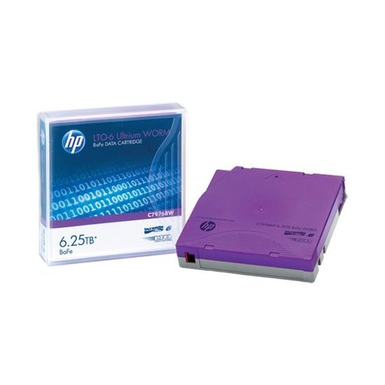 Tape Media HP LTO-6 Ultrium 6.25TB BaFe WORM Data Cartridge C7976BW