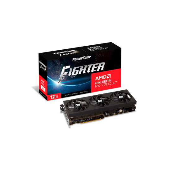 Placa video PowerColor Fighter AMD Radeon RX 7700 XT 12GB GDDR6 RX 7700 XT 12G-F/OC