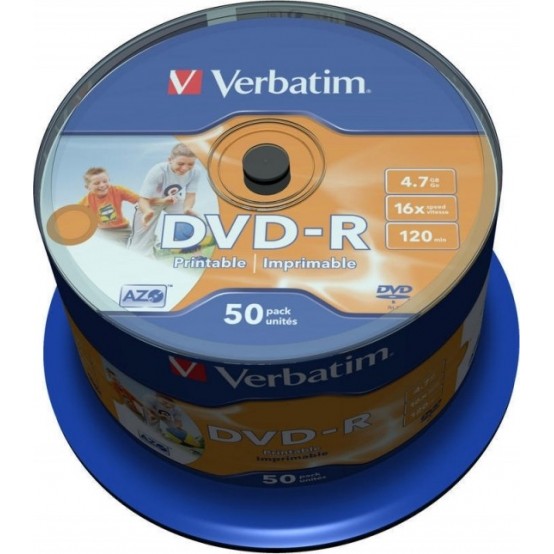 DVD Verbatim DVD-R 4.7 GB 16x Inkjet Printable 43533