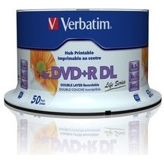 DVD Verbatim DVD+R DL Double Layer 8.5 GB 8x Hub Printable 97693